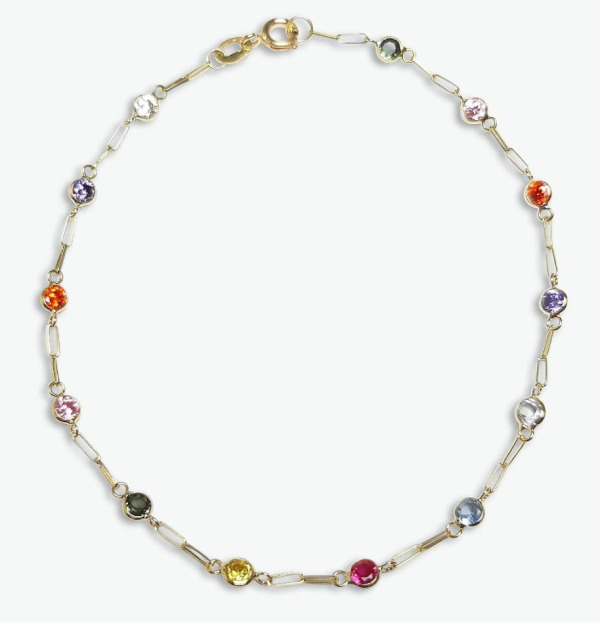 Pulseira em Ouro Com Pedras