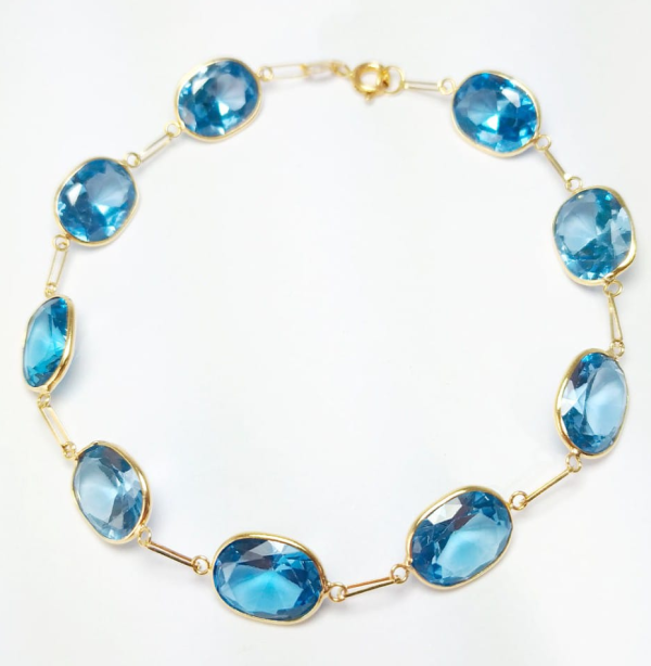Pulseira em Ouro Com Pedras